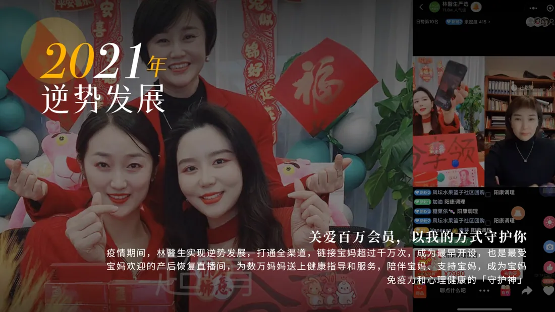 2021 年 · 逆势发展 · 守护百万会员